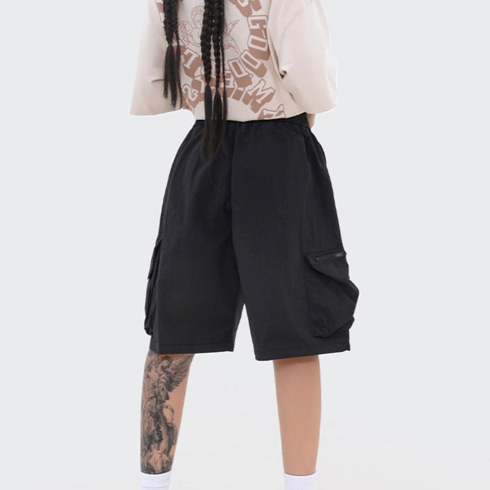 Short à grandes poches pour femmes avec fermetures éclair de style décontracté - Fey