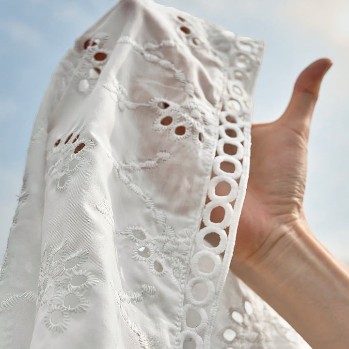 Ensemble d'été en coton brodé sans manches pour femmes - Elina