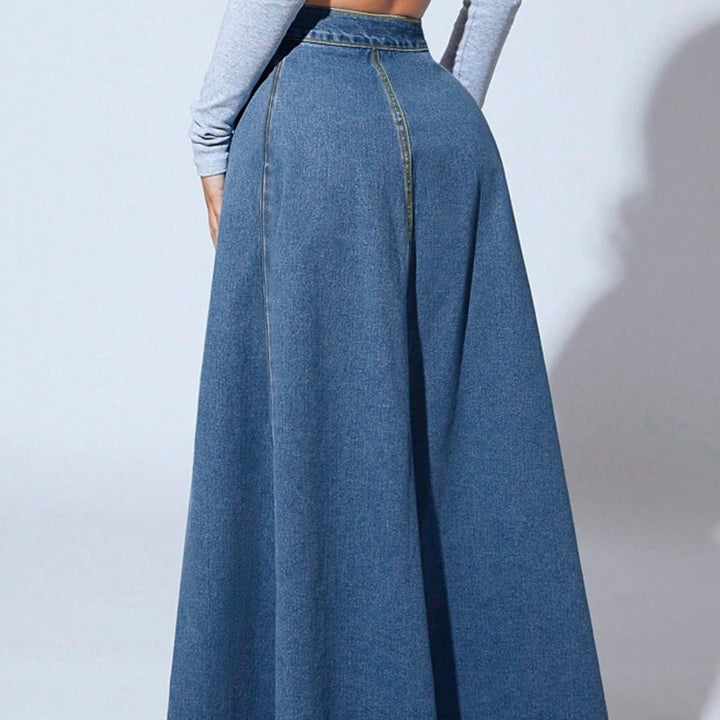 Jupe longue de femme avec taille haute et boutons - Martha