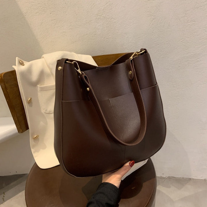 Sac à bandoulière en cuir synthétique de style minimaliste pour femmes - Teresa