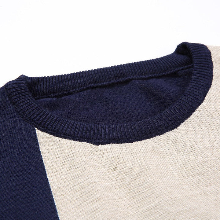 Pull homme à manches longues à motifs géométriques modernes - Bastien