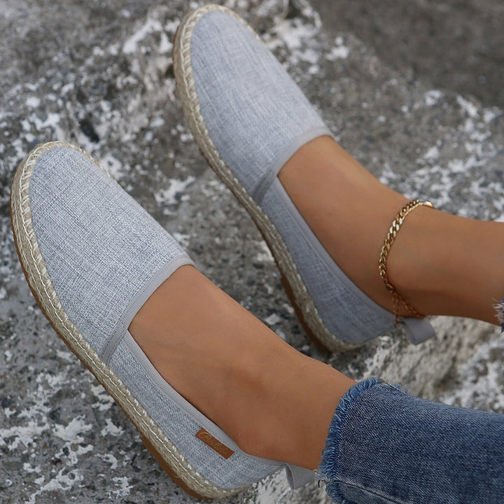 Espadrilles femme toile grise semelle jute antidérapante - Mireia