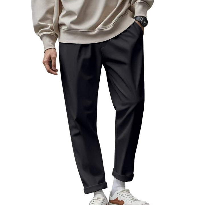 Pantalon droit décontracté pour homme en tissu fluide - Sylvain