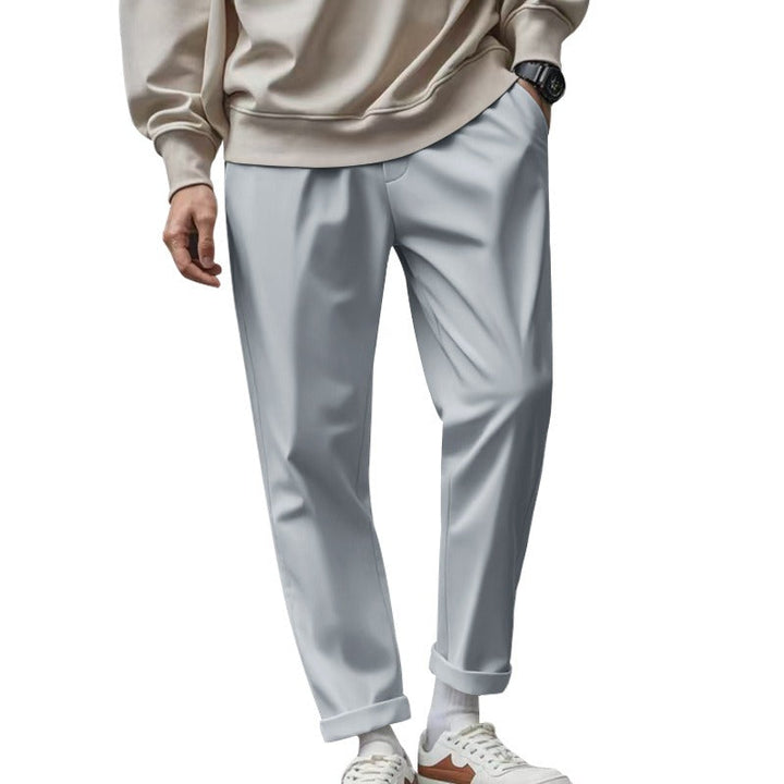 Pantalon droit décontracté pour homme en tissu fluide - Sylvain