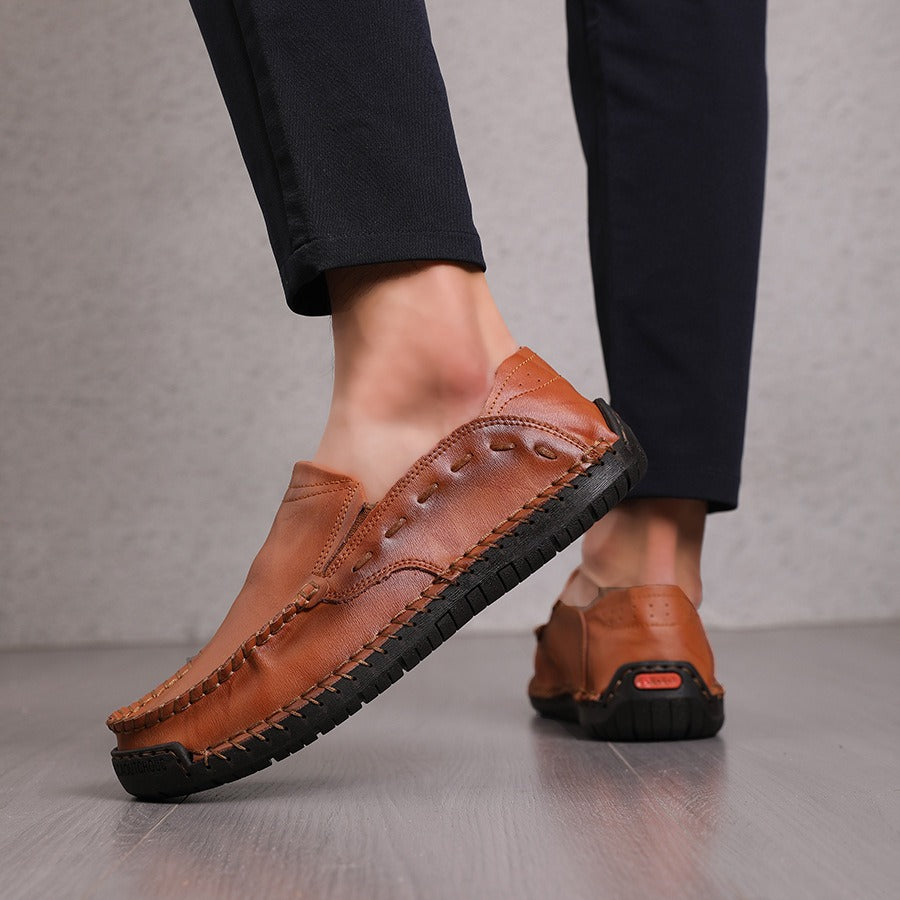 Mocassins en cuir synthétique cousus à la main pour hommes, style décontracté - Braulio