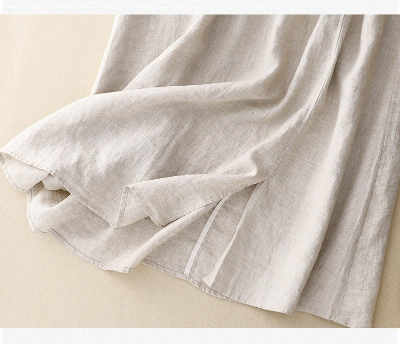 Jupe longue en lin avec ceinture élastique - Nala