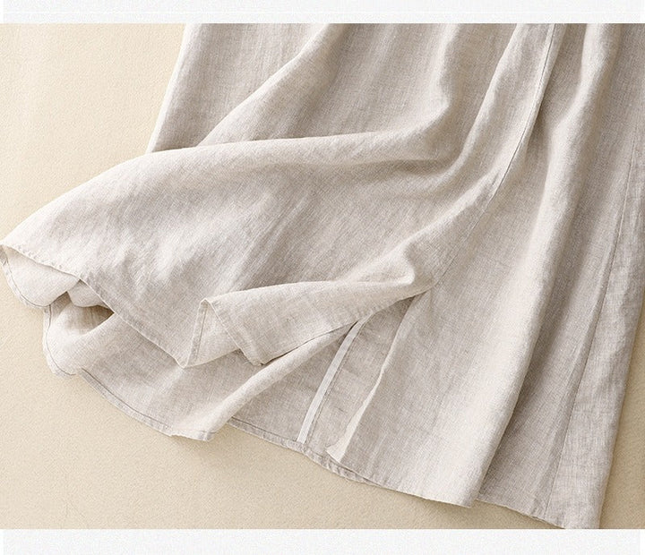 Jupe longue en lin avec ceinture élastique - Nala
