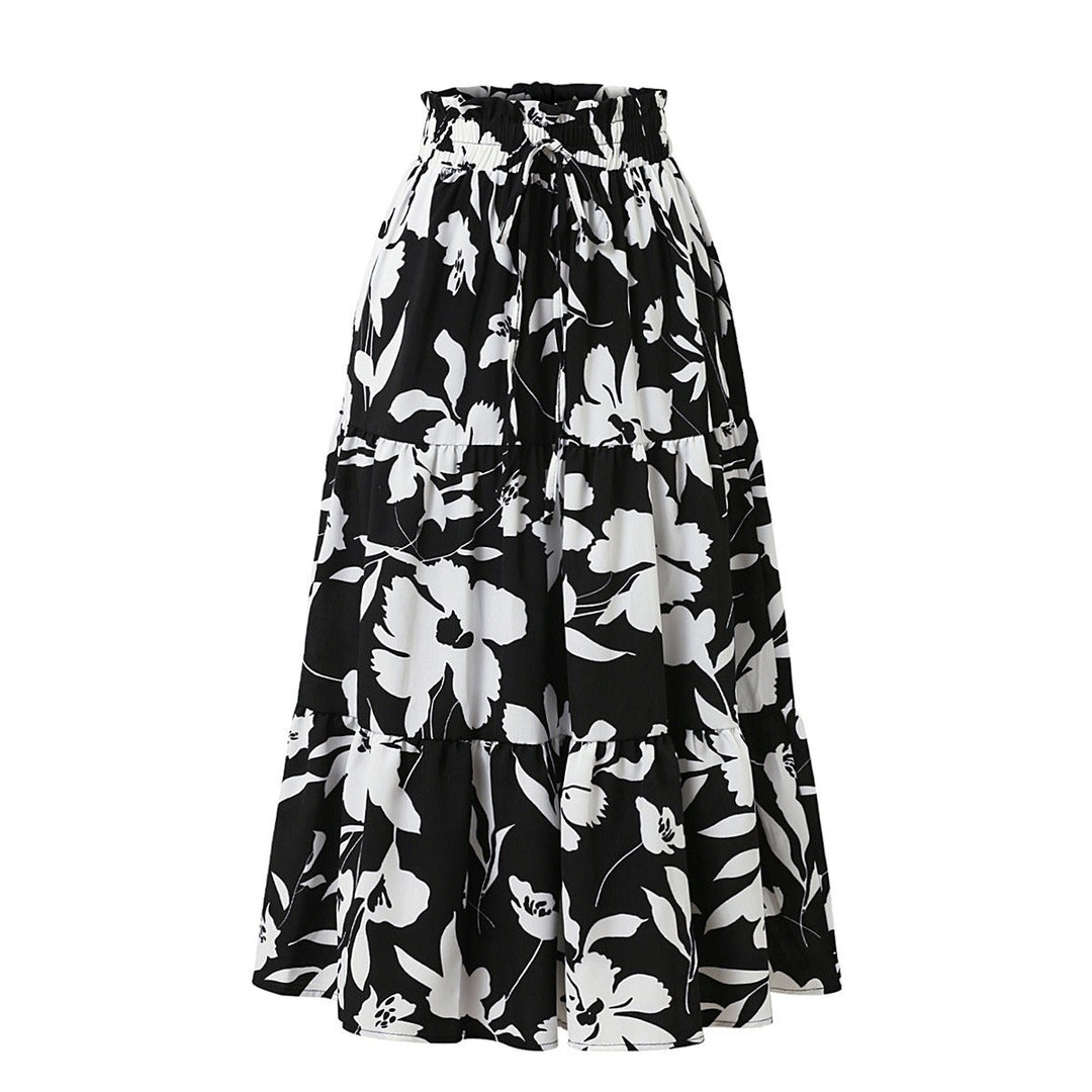 Jupe midi pour femme à imprimé floral plissé - Camila