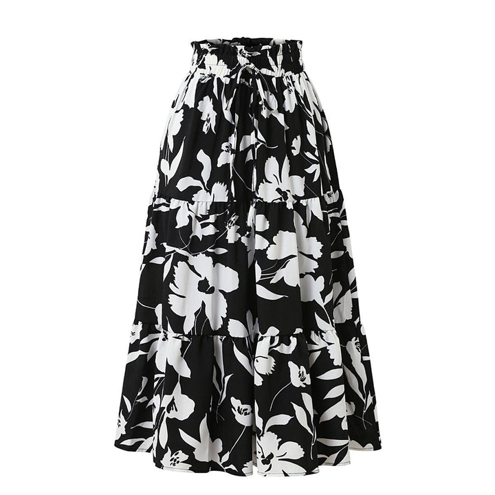 Jupe midi pour femme à imprimé floral plissé - Camila