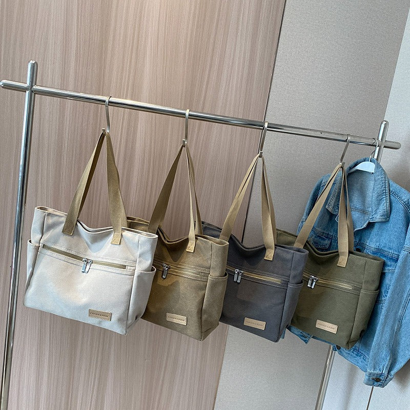 Sac à bandoulière en toile résistante Poches extérieures - Eliane