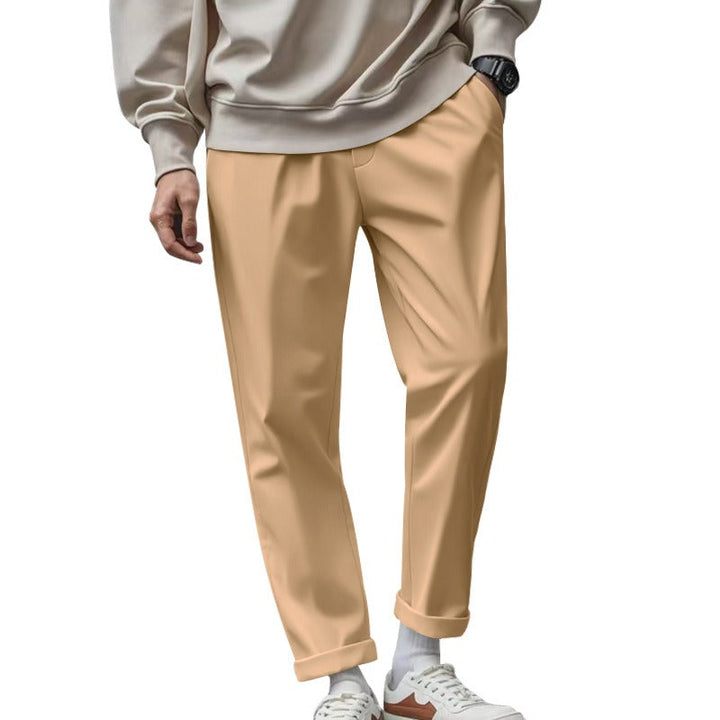 Pantalon droit décontracté pour homme en tissu fluide - Sylvain