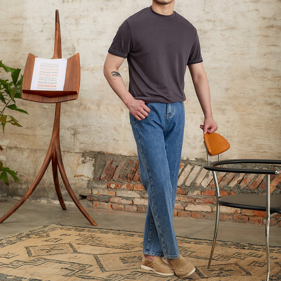 T-shirt homme tissu doux et extensible coupe classique - Elias
