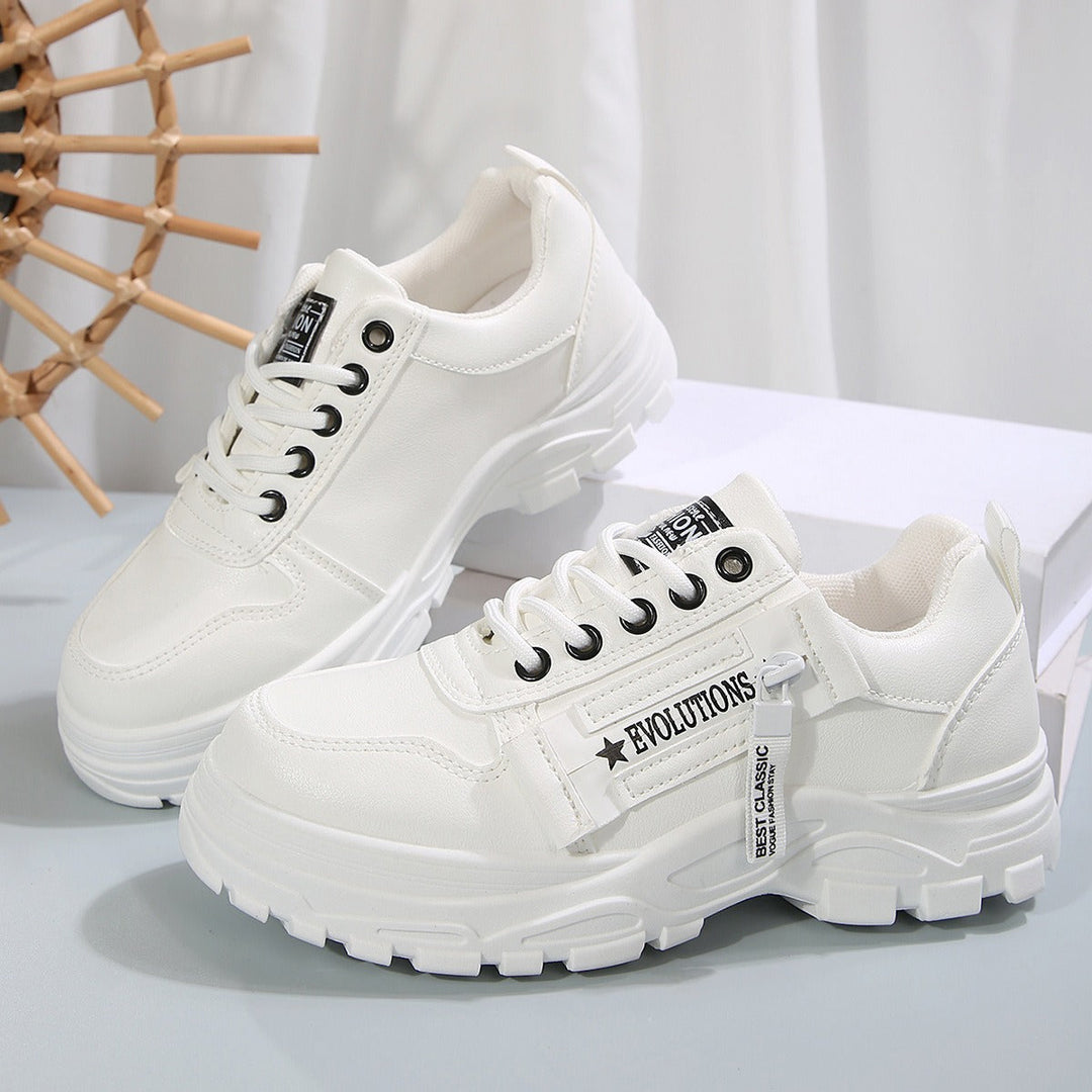 Baskets décontractées en cuir synthétique pour femmes - Evelyne