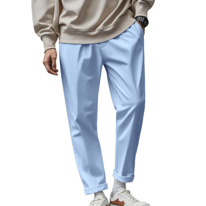 Pantalon droit décontracté pour homme en tissu fluide - Sylvain