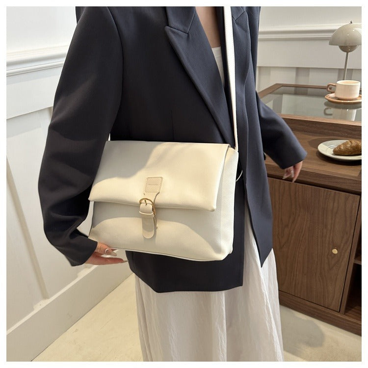 Sac à bandoulière femme en cuir synthétique design minimaliste - Léa