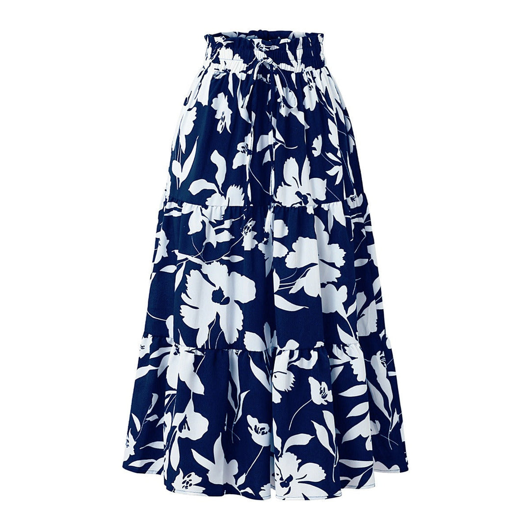 Jupe midi pour femme à imprimé floral plissé - Camila