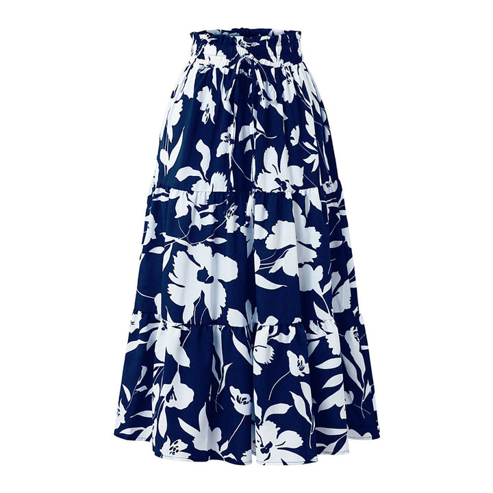 Jupe midi pour femme à imprimé floral plissé - Camila