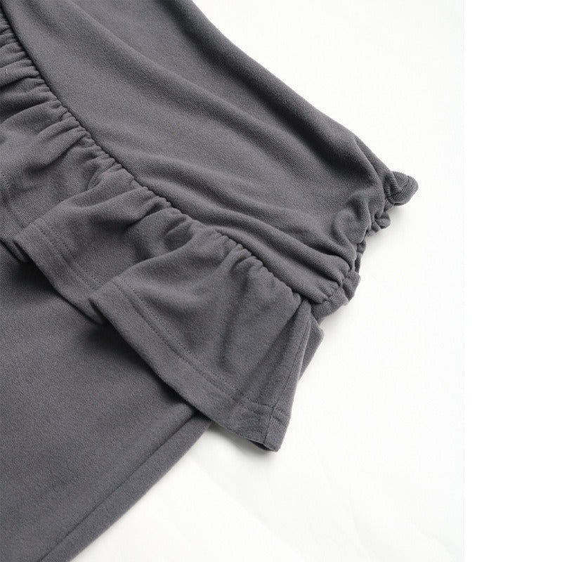 Pantalon évasé à volants en coton pour femme - Solène