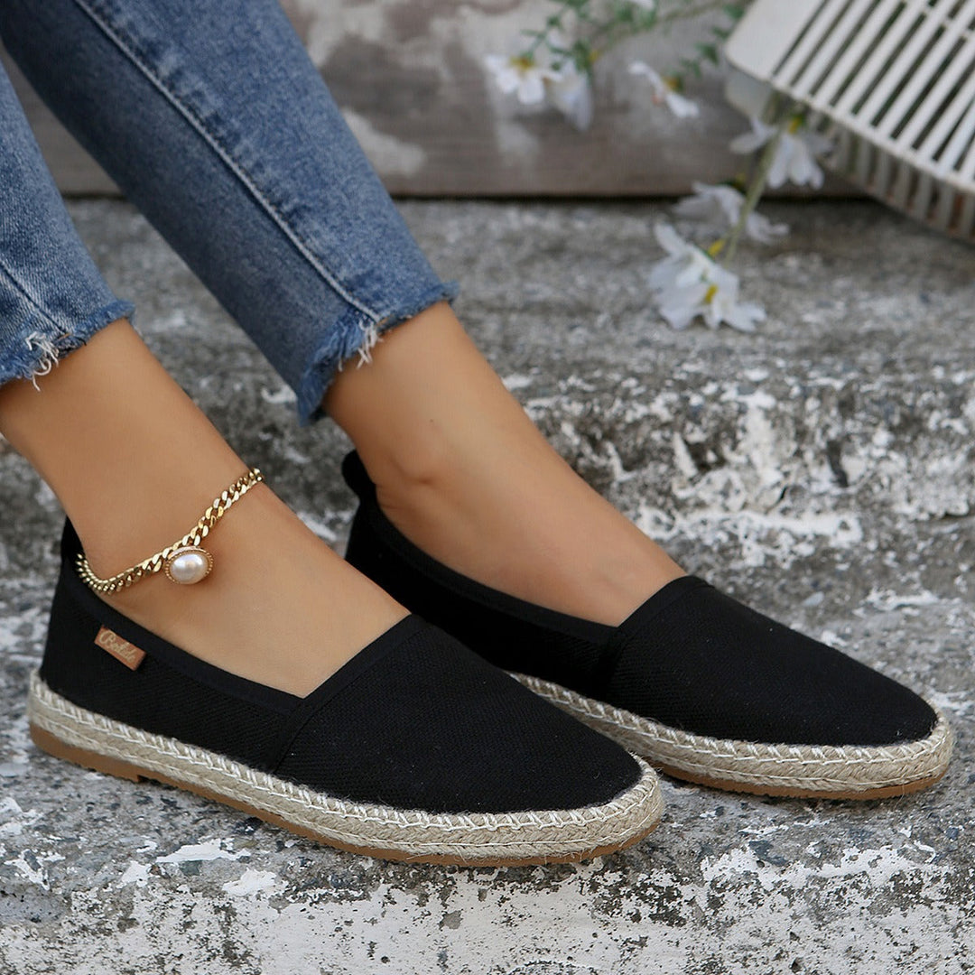 Espadrilles femme toile grise semelle jute antidérapante - Mireia