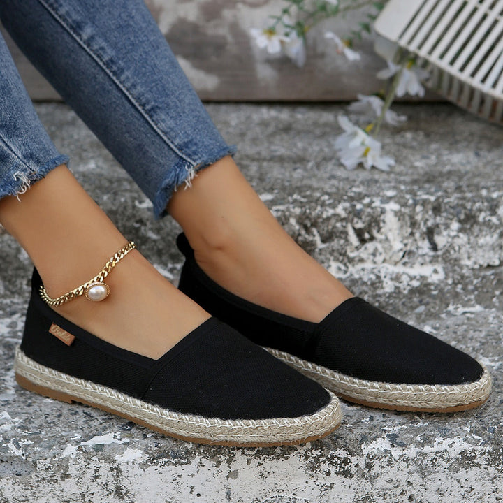 Espadrilles femme toile grise semelle jute antidérapante - Mireia
