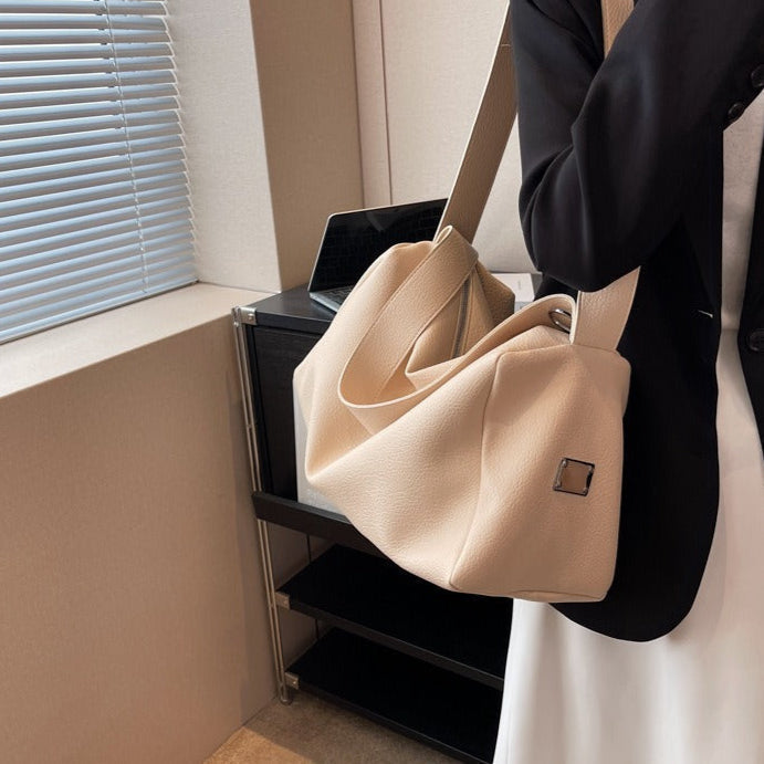 Sac fourre-tout de grande capacité en cuir synthétique de style décontracté pour femme - Andrea