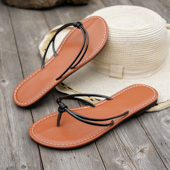 Sandales à fines lanières synthétiques de style minimaliste pour femmes - Adela