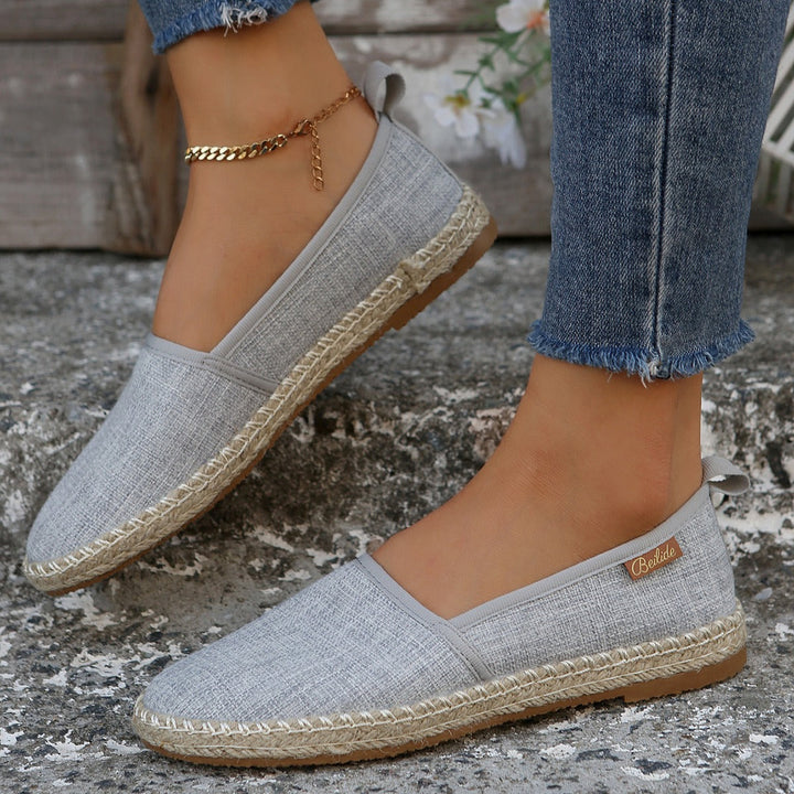 Espadrilles femme toile grise semelle jute antidérapante - Mireia