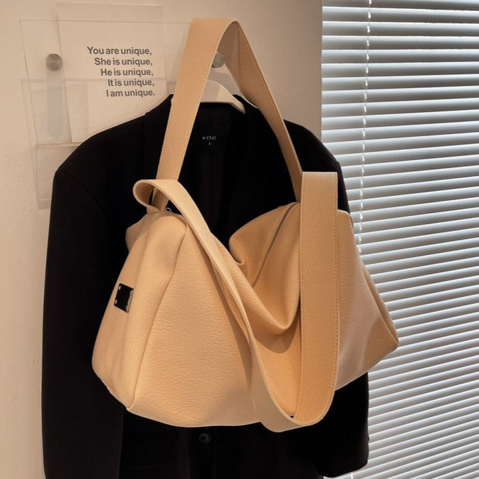 Sac fourre-tout de grande capacité en cuir synthétique de style décontracté pour femme - Andrea