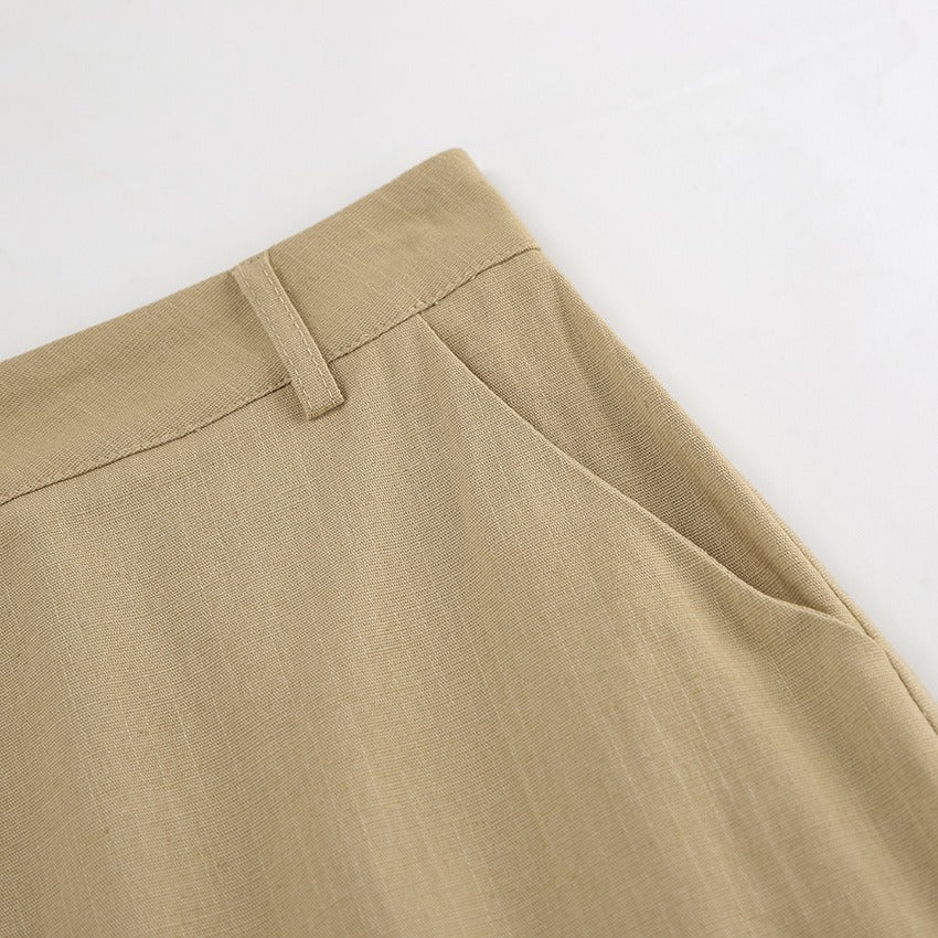 Jupe longue de femme, taille haute, fendue sur le devant, style droit - Julieta