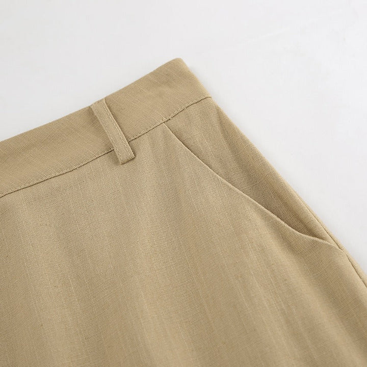 Jupe longue de femme, taille haute, fendue sur le devant, style droit - Julieta
