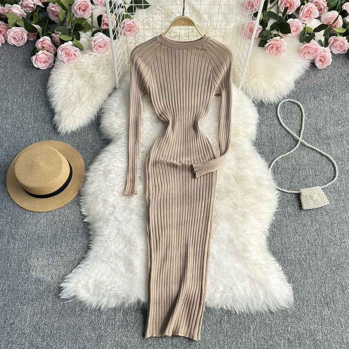 Robe à manches longues en maille serrée - Elina