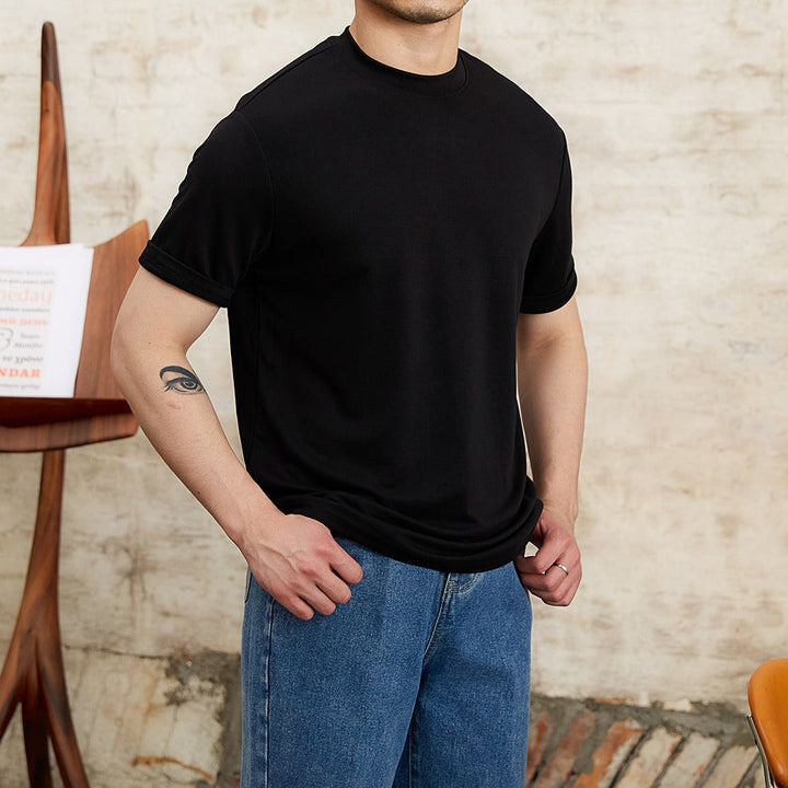 T-shirt homme tissu doux et extensible coupe classique - Elias