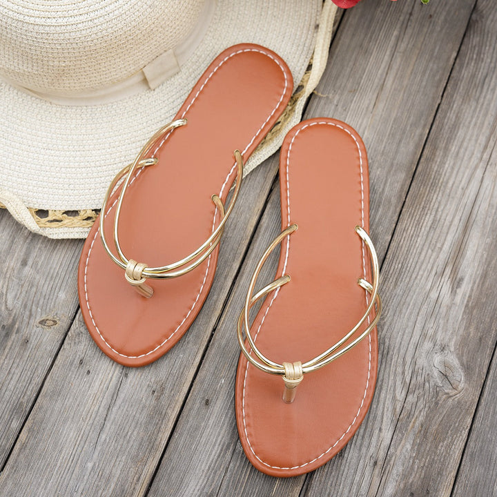 Sandales à fines lanières synthétiques de style minimaliste pour femmes - Adela