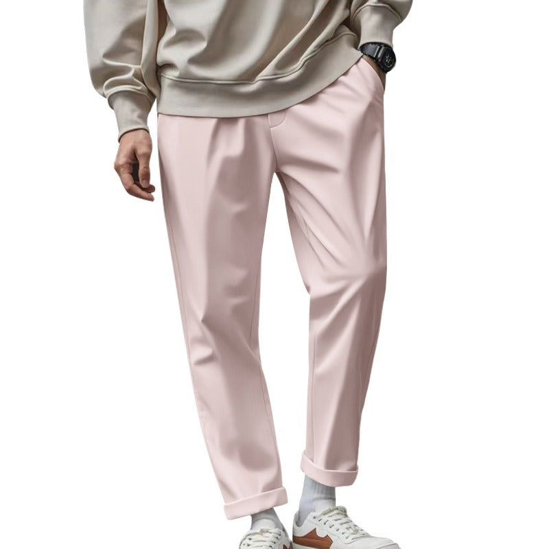 Pantalon droit décontracté pour homme en tissu fluide - Sylvain