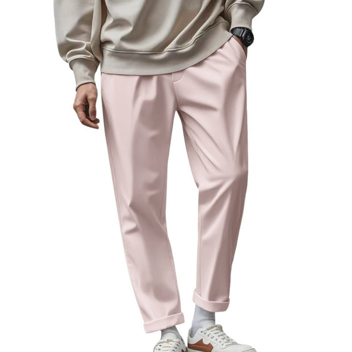 Pantalon droit décontracté pour homme en tissu fluide - Sylvain