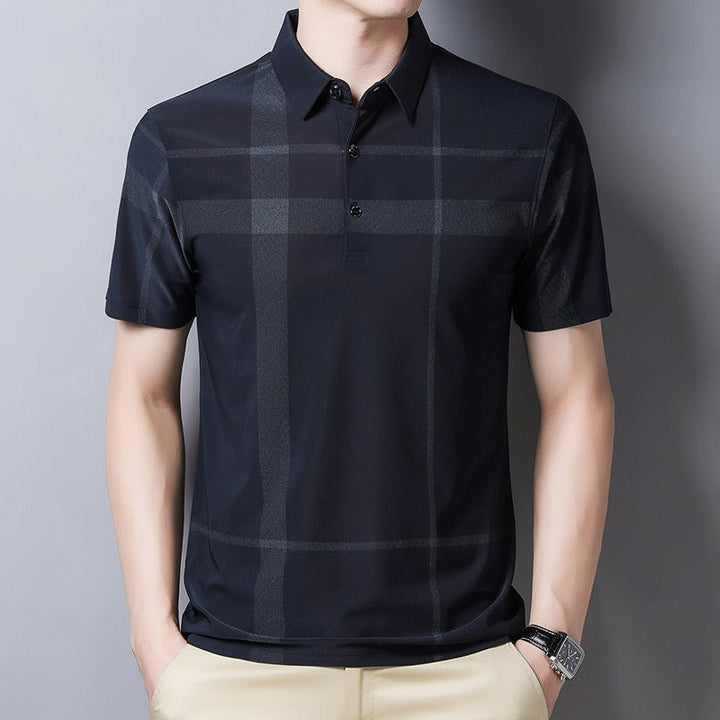 Polo homme en jersey technique à carreaux - André