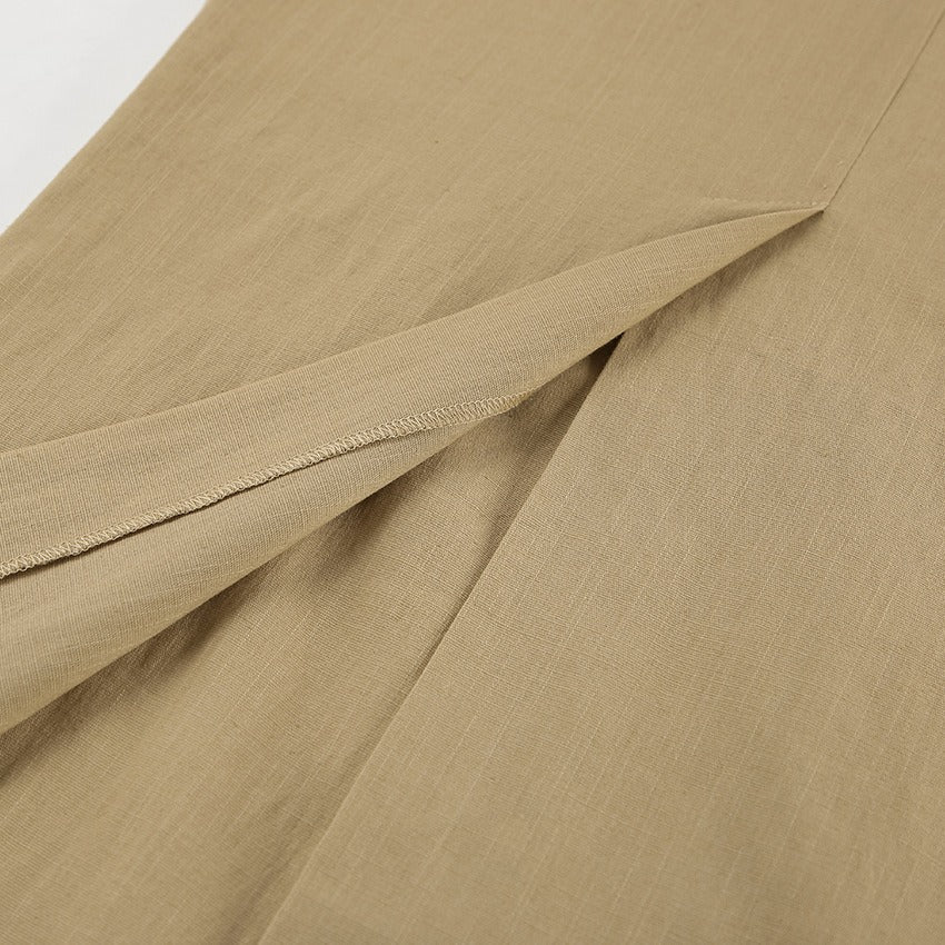 Jupe longue de femme, taille haute, fendue sur le devant, style droit - Julieta