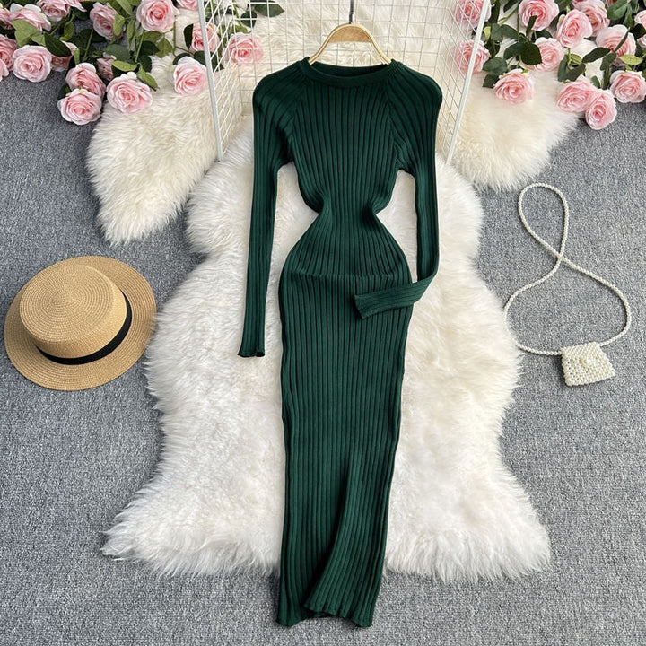 Robe à manches longues en maille serrée - Elina