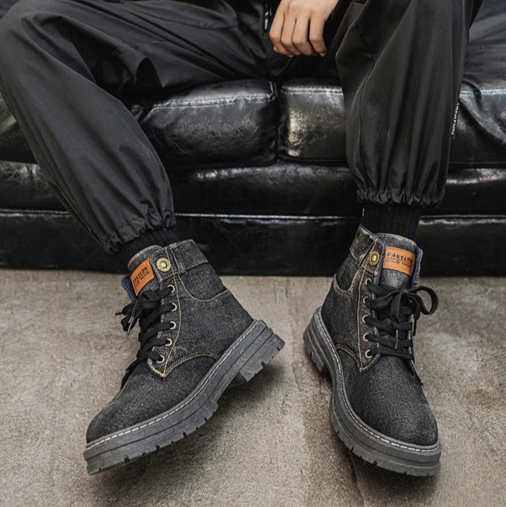 Bottes casual en toile et denim pour hommes - Eron