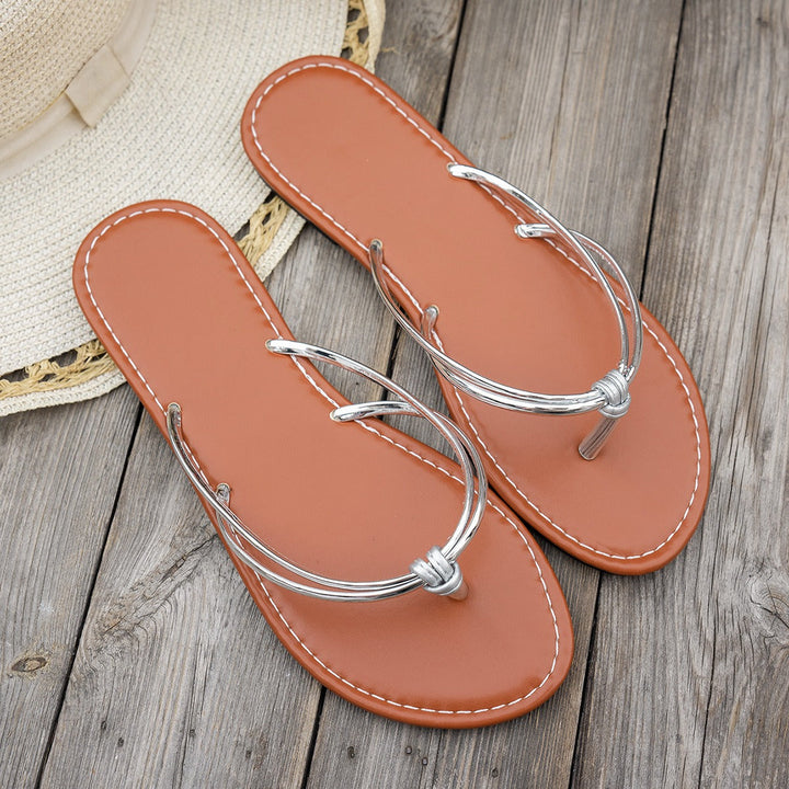 Sandales à fines lanières synthétiques de style minimaliste pour femmes - Adela