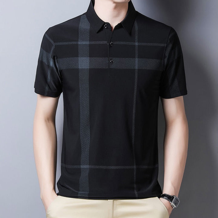 Polo homme en jersey technique à carreaux - André