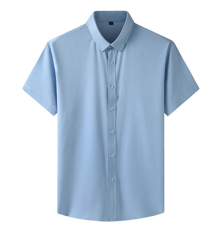 Chemise homme en polyester stretch à manches courtes - Lauro