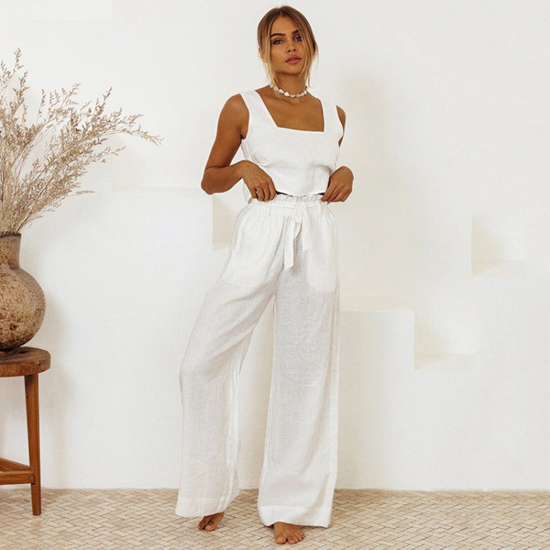 Ensemble de jarretelles en lin pour femmes - Martina