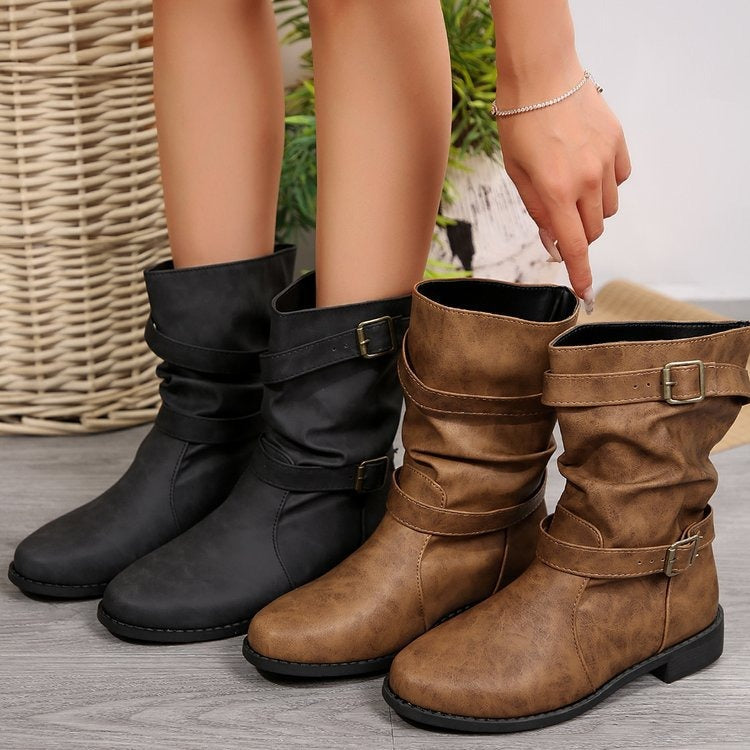 Bottes plates à boucles décoratives - Sienna