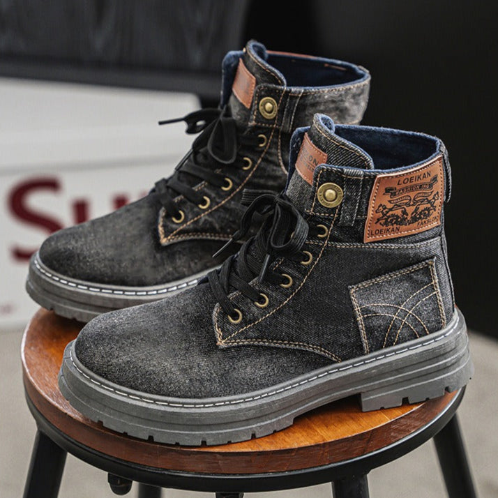 Bottes casual en toile et denim pour hommes - Eron