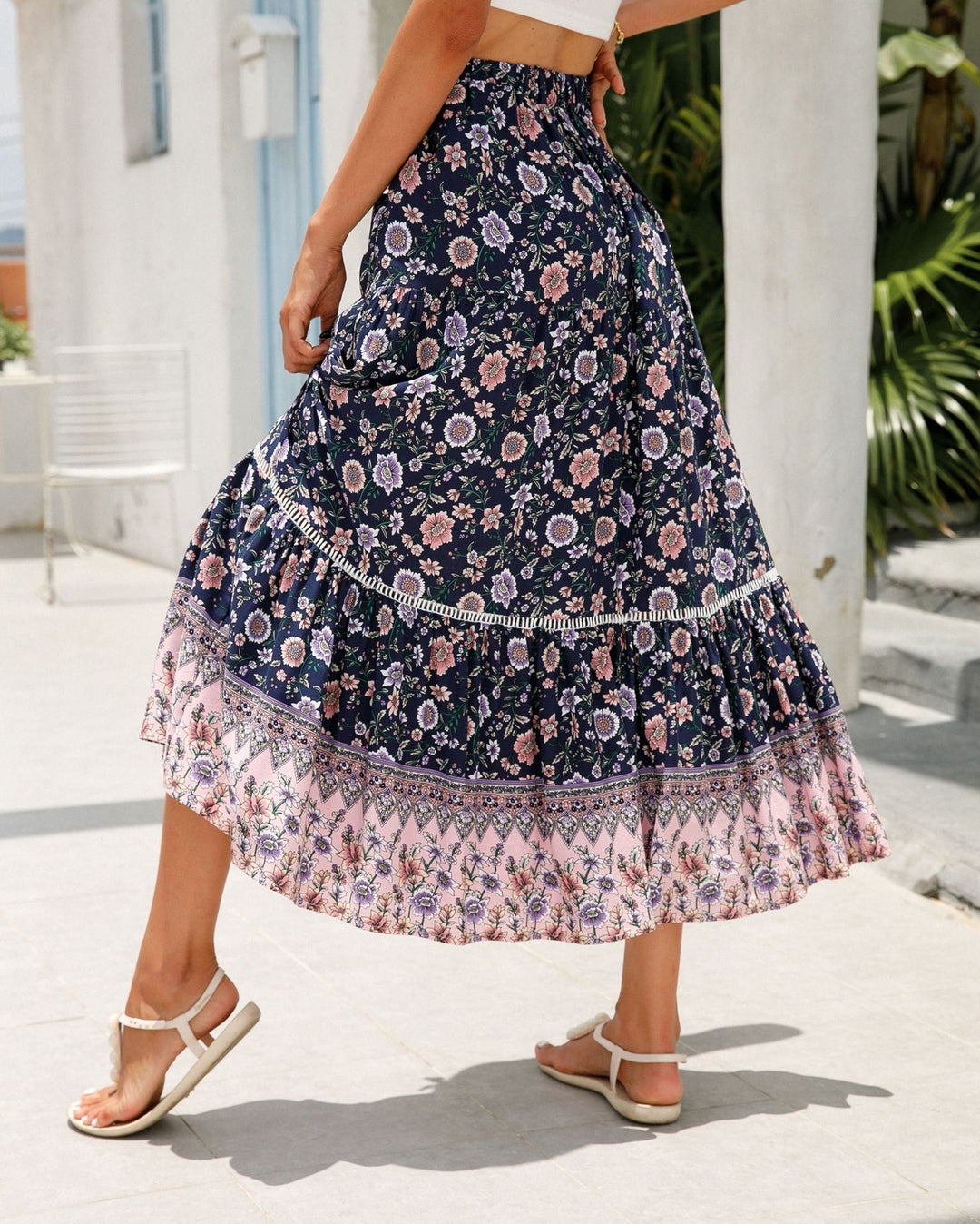 Jupe longue femme imprimé floral bohème - Vianey