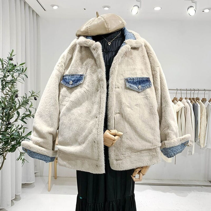 Veste en jean oversize pour femme avec doublure en polaire - Maelis