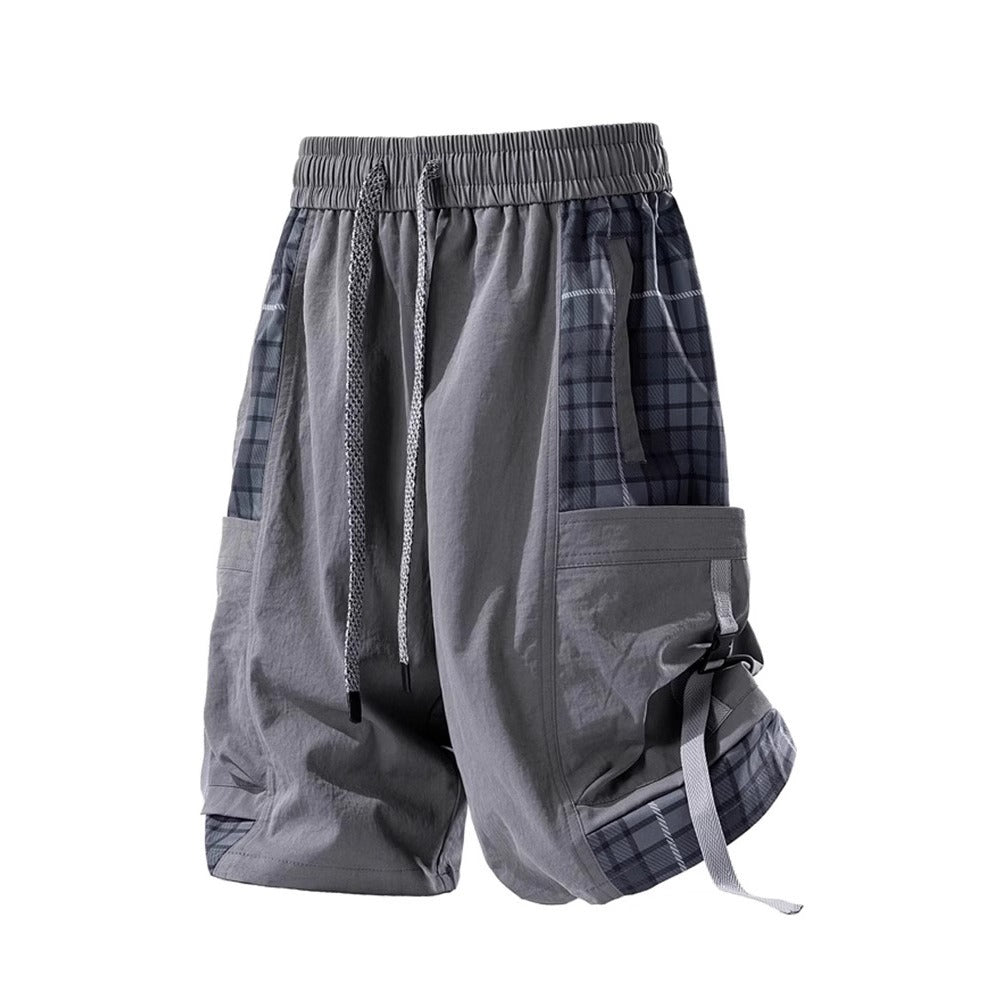 Short à carreaux style cargo pour hommes - Daan