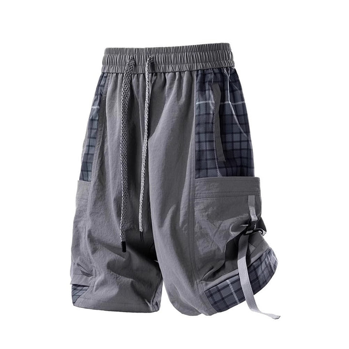Short à carreaux style cargo pour hommes - Daan