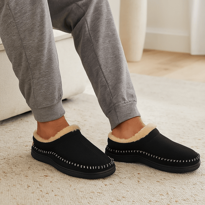 Chaussons classiques en peluche pour hommes - Renhal